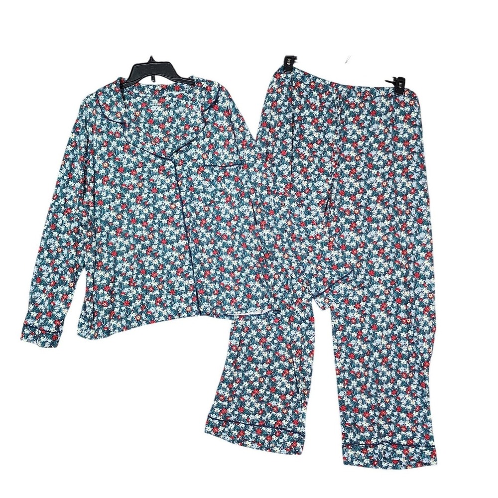State of Day Intimates Pajama Set 3X Long Sleeve Pants Whimsical Flora Modal